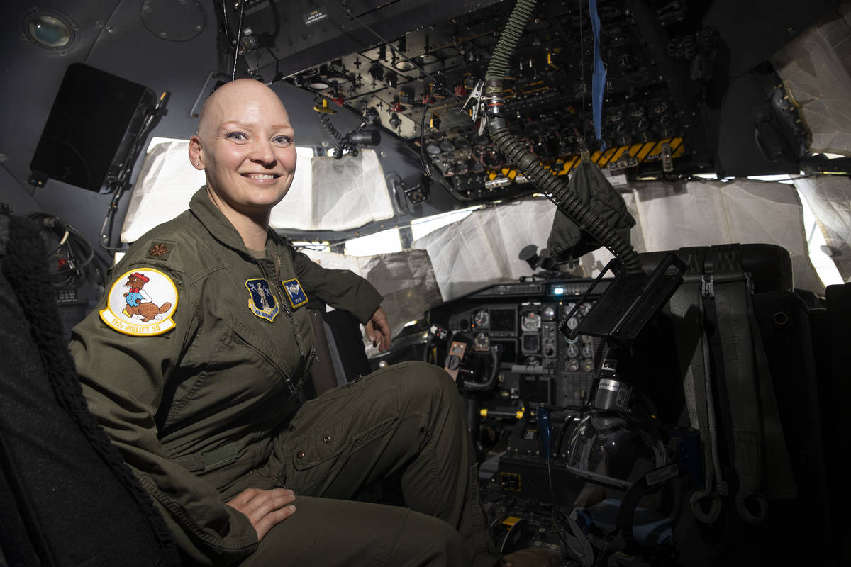 Maj. Sarah Spy, C-130 Hercules pilot for the 152nd Operations Group at the Nevada Air National ...