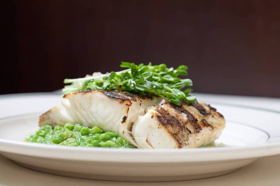 Grilled Alaskan halibut, part of the special menu at Joe's Seafood, Prime Steak & Stone Crab. ( ...