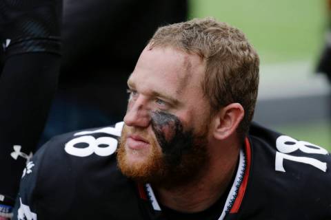 Cincinnati offensive lineman Parker Ehinger (78) sits on the sideline in the second half of an ...