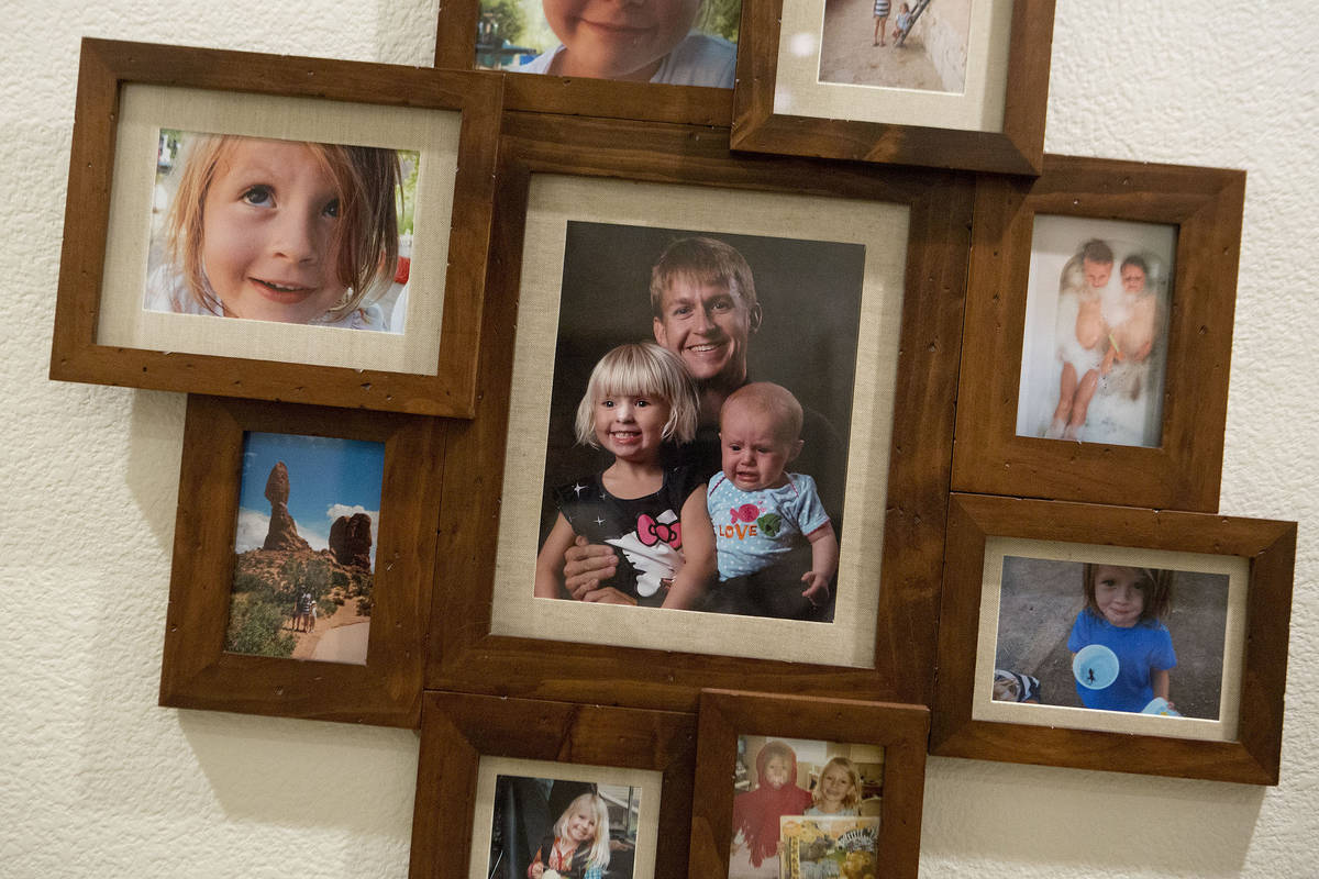 Images of Shane Peterson and his daughters, Clara and Frida, at his home in Henderson on Nov. 1 ...