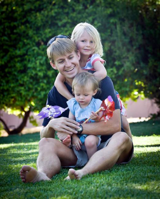Shane Peterson was photographed with his two daughters at a Henderson park in the summer of 201 ...