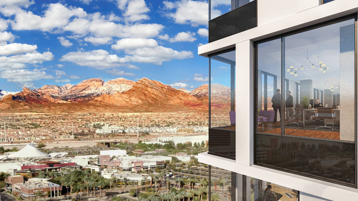 Summerlin developer Howard Hughes Corp. broke ground on an office building, a rendering of whic ...