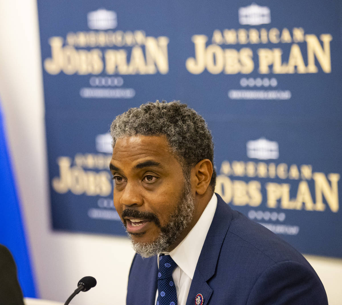U.S. Rep. Steven Horsford, D-Nev., speaks during a roundtable discussion with Energy Secretary ...
