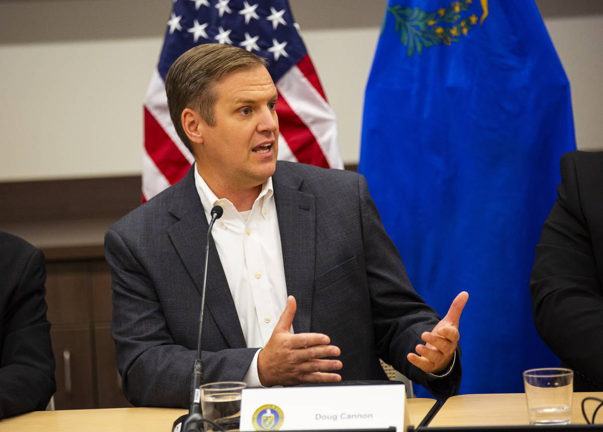 Doug Cannon, president and CEO of NV Energy, speaks during a roundtable discussion with Energy ...