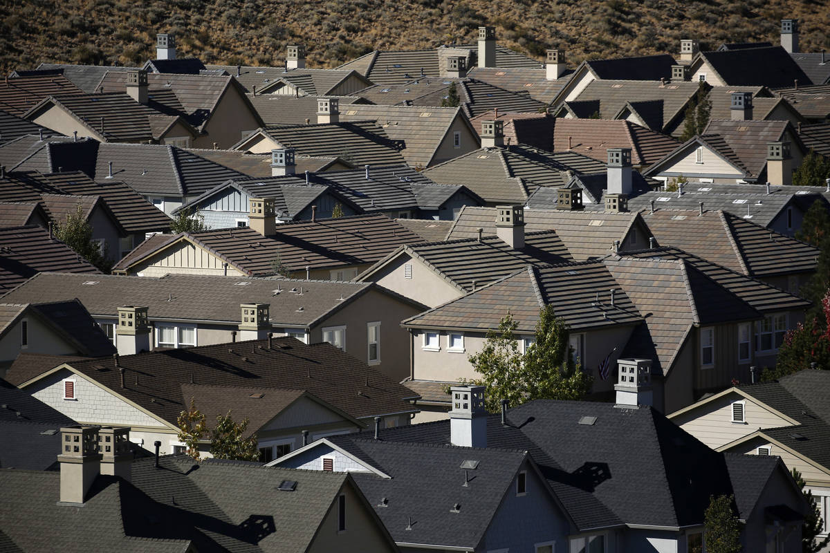 Homes fill a small a valley on the outskirts of Reno in 2018. (AP Photo/John Locher)