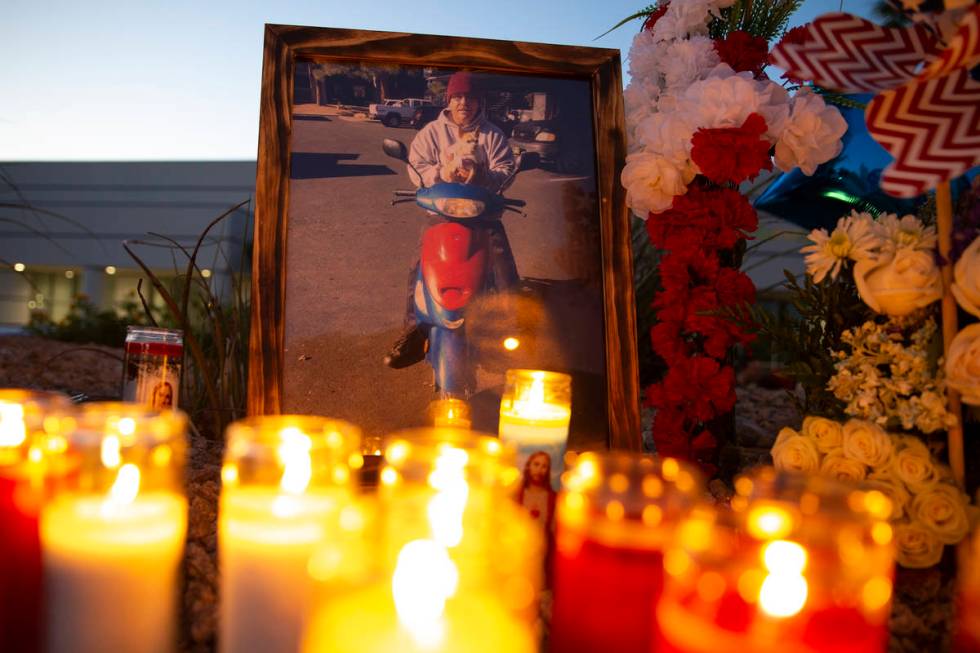 A photo of Walter Anderson on his moped during a vigil near the intersection where he was kille ...