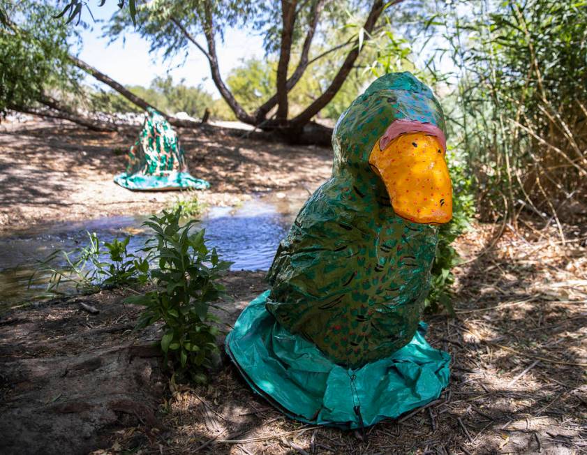 An art work made by Vanessa Maciel is displayed along the Clark County Wetlands ParkÕs trails, ...