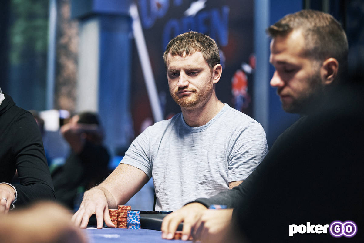 David Peters plays in a U.S. Poker Open event on Friday, June 11, 2021, at the PokerGO studio. ...