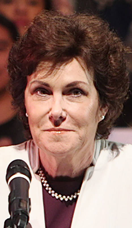 Jacky Rosen speaks at a rally at the Las Vegas Academy of the Arts Performing Arts Center in La ...