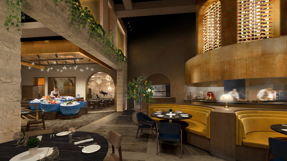 An artist's rendering of the bar area in Bobby Flay's Amalfi at Caesars Palace. (Olivia Jane De ...