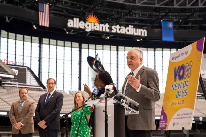 Gov. Steve Sisolak announces a COVID-19 vaccine incentive program, "Vax Nevada Days," ...