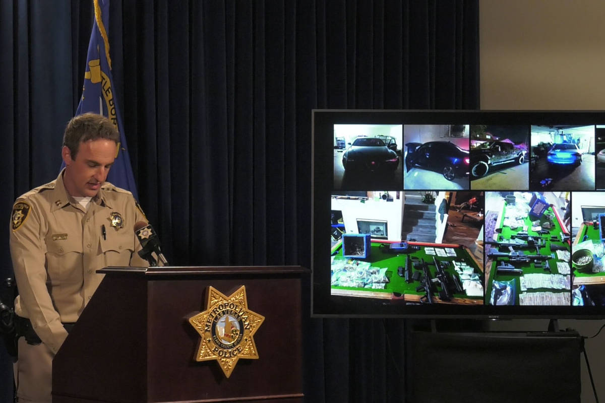 Police Capt. Shane Womack discusses the details of the Southern Nevada Auto Theft Task Force in ...