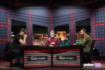 Phil Hellmuth, left, and Daniel Negreanu play in the second round of their "High Stakes Duel" a ...