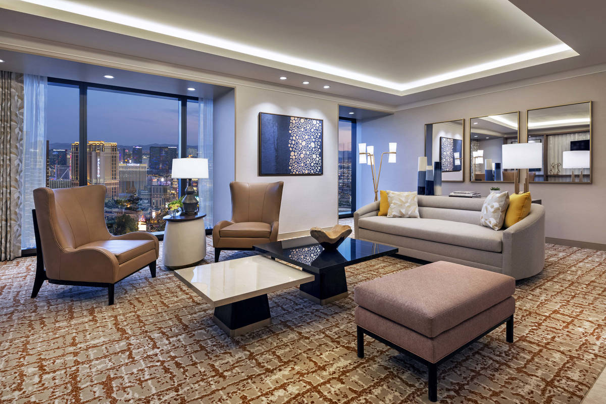 Resorts World Las Vegas Hilton OneBedroom Entertainment Suite Living Room. (Resorts World Las V ...