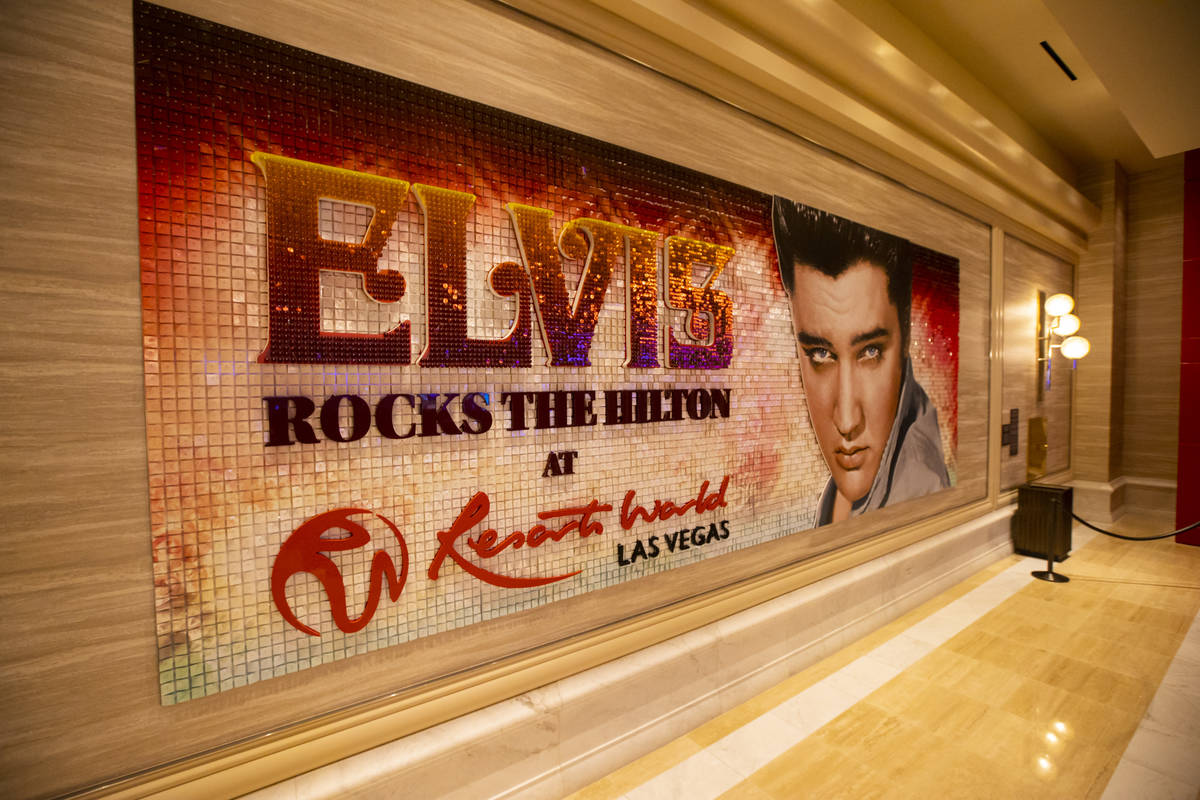 A depiction of Elvis is seen during a tour of Resorts World ahead of its opening in Las Vegas o ...
