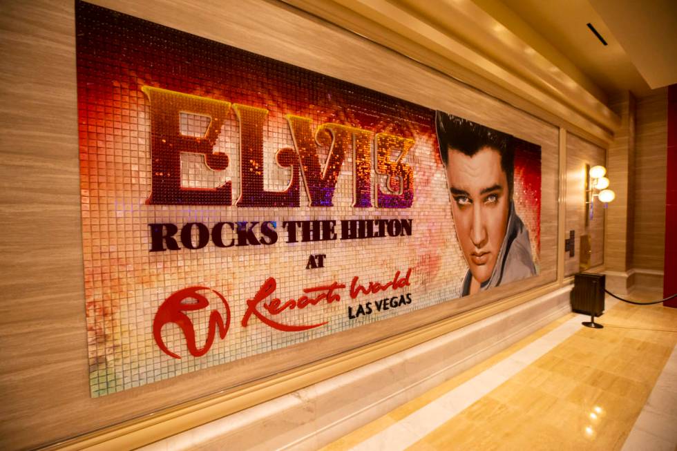 A depiction of Elvis is seen during a tour of Resorts World ahead of its opening in Las Vegas o ...