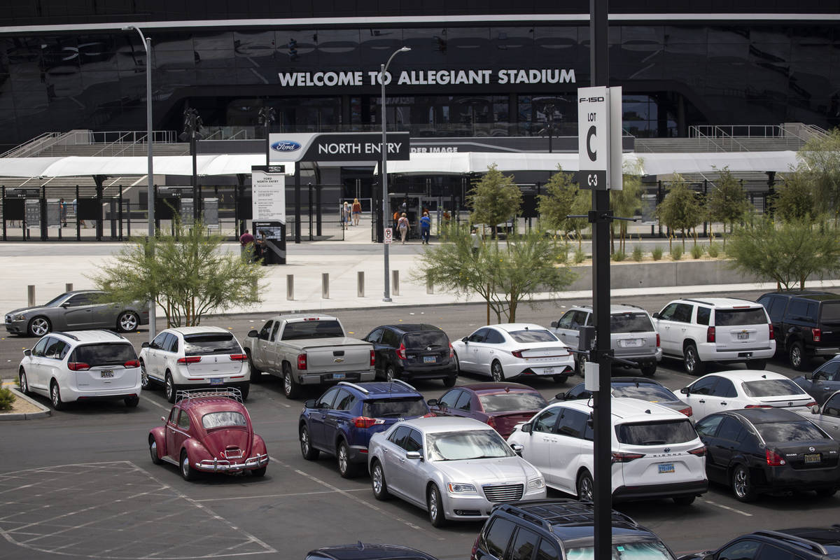Parking lot C at Allegiant Stadium in Las Vegas, Thursday, June 3, 2021. (Erik Verduzco/Las Veg ...