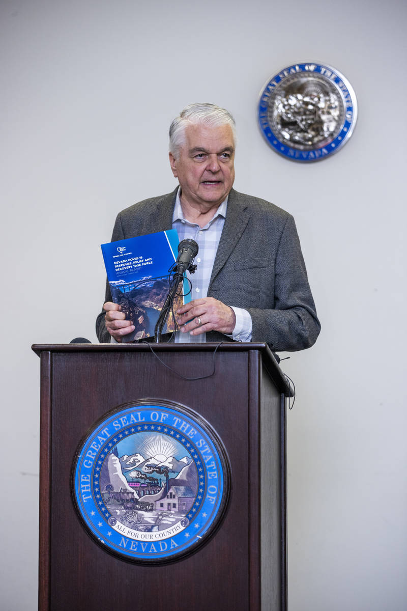 Gov. Steve Sisolak graciously thanks the Nevada COVID-19 Response, Relief and Recovery Task For ...