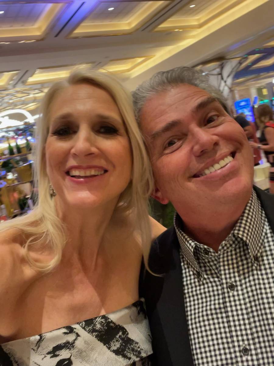 The first selfie of the night taken by Westgate Las Vegas President and General Manager Cami Ch ...