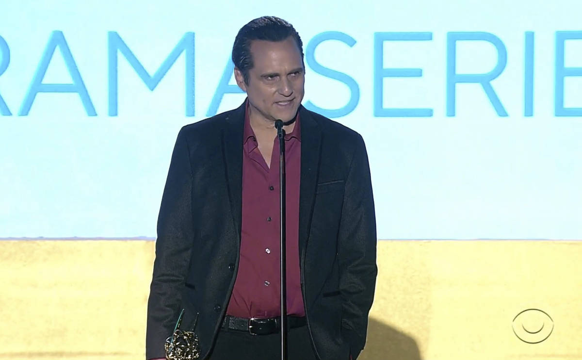 In this video image provided by NATAS and the Daytime Emmys, Maurice Benard accepts the award f ...