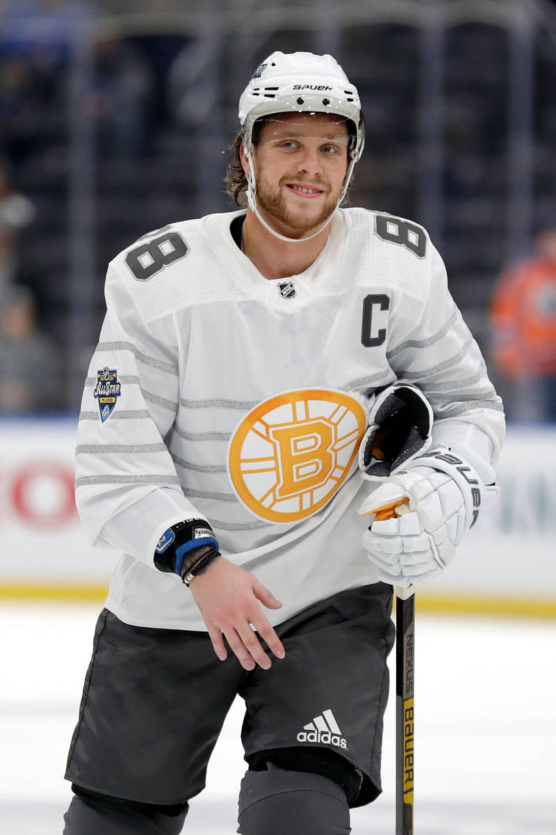 Boston Bruins forward David Pastrnak is named the most valuable player in the NHL hockey All St ...