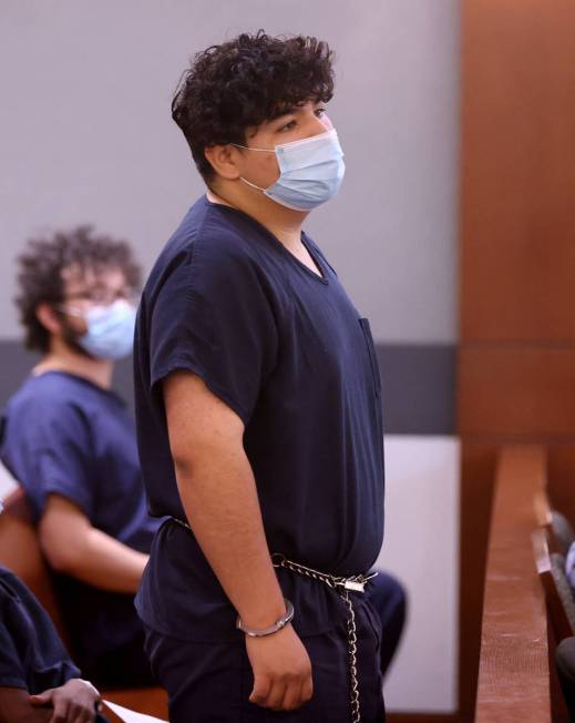 Jacob Gaona appears in court at the Regional Justice Center in Las Vegas Tuesday, June 29, 2021 ...
