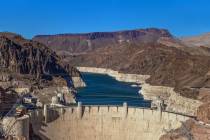 Lake Mead and the Hoover Dam on Tuesday, June 8, 2021, in Boulder City, Nev. (Benjamin Hager/La ...