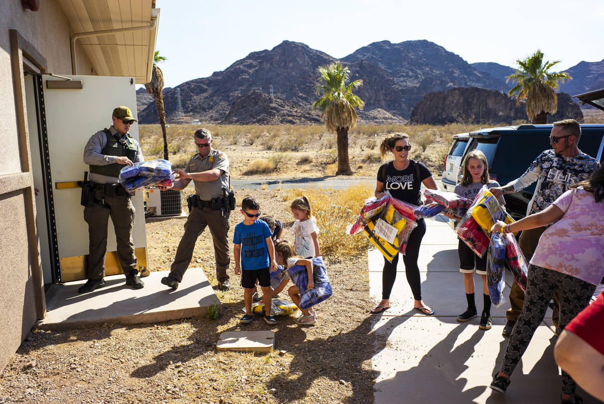 Lifejackets are delivered to park rangers at the Boulder Beach ranger station at Lake Mead Nati ...