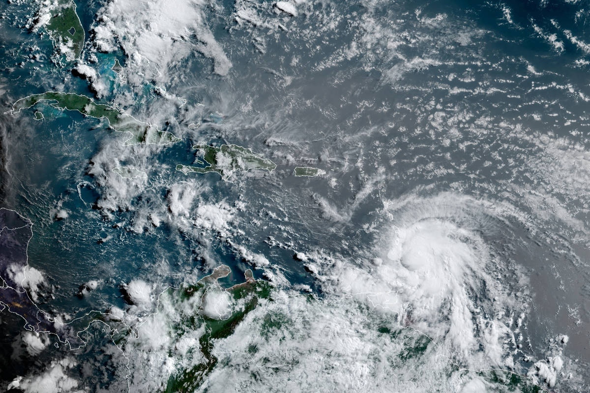 This satellite image provided by the National Oceanic and Atmospheric Administration shows Hurr ...