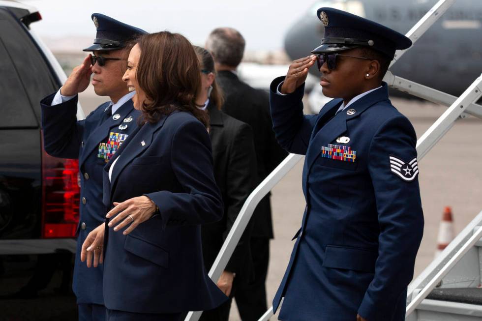 Vice President Kamala Harris arrives for a visit to the Carpenters International Training Cente ...