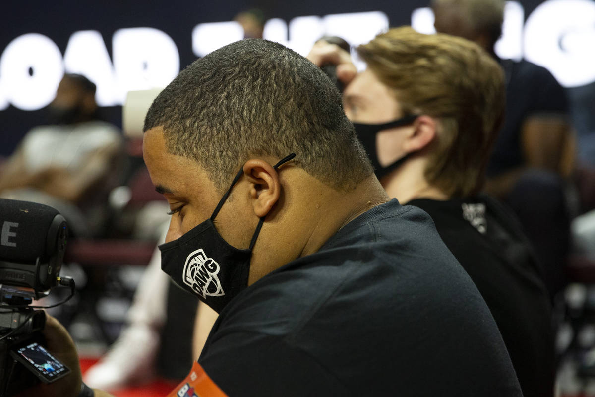 Malik Ricks, BallDawgs director of content, films from the sidelines during a BIG3 basketball l ...