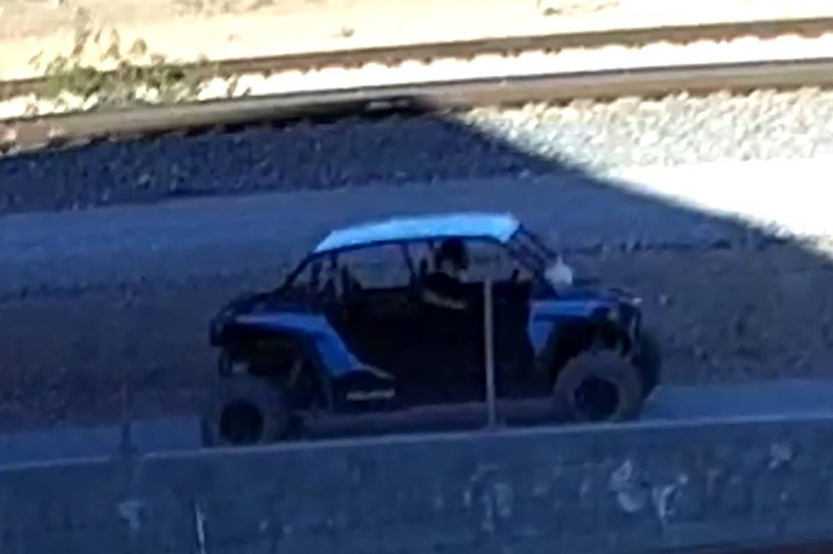 Las Vegas police are searching for three people who they say tampered with a railroad car in th ...