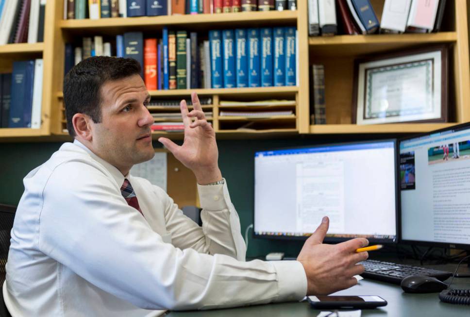 Lincoln County District Attorney Daniel Hooge at the Lincoln County courthouse in Pioche on Jun ...