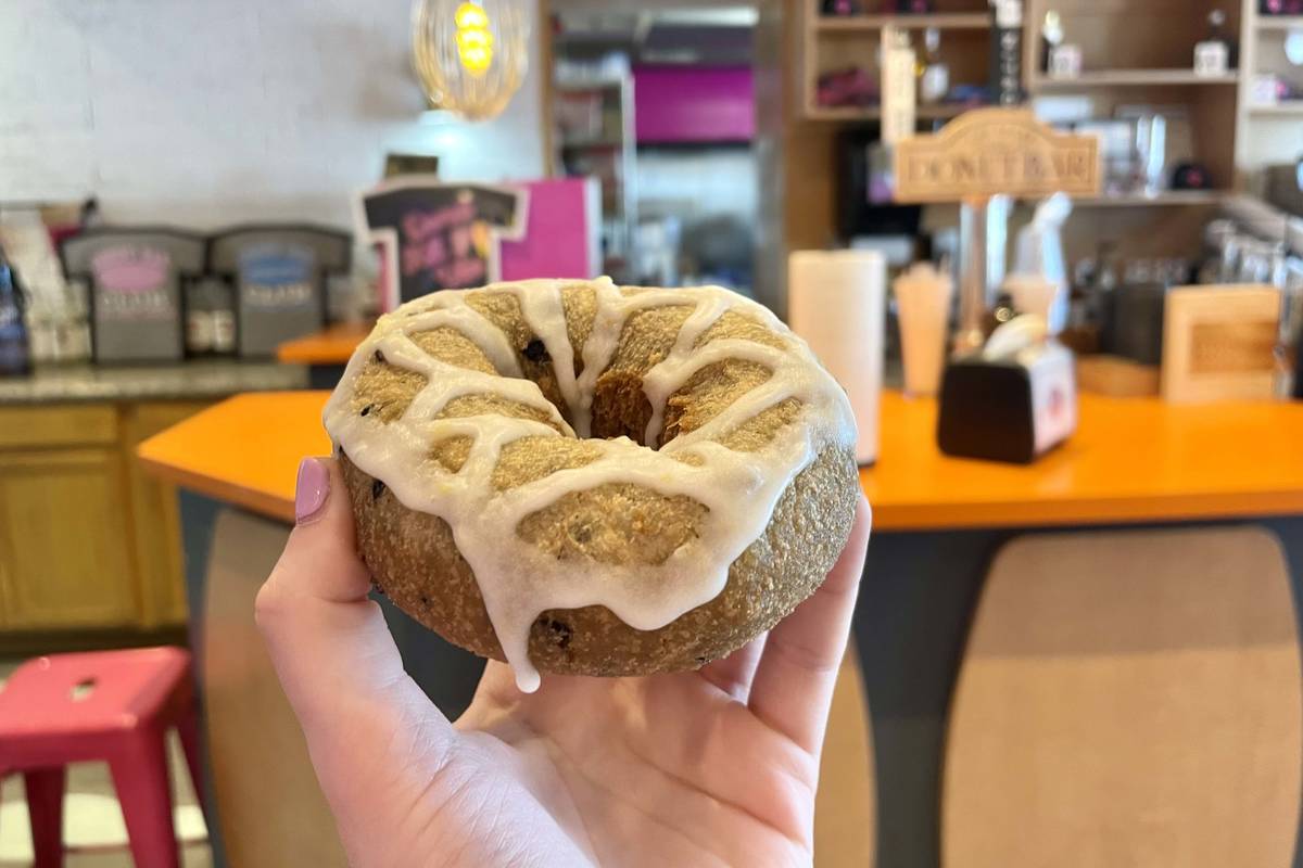 A New Vista donut is pictured at Donut Bar in Las Vegas on July 8, 2021. This month's sales for ...
