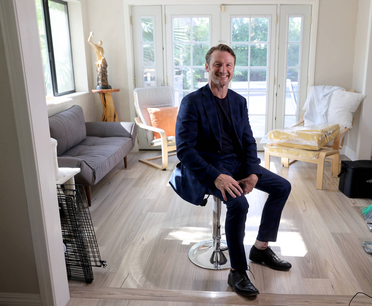 Former Olympian and former Cirque du Soleil performer Paul Bowler at his Las Vegas home Wednesd ...