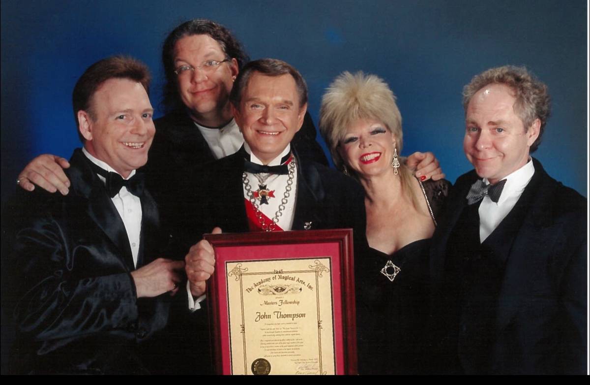 Fielding West, Penn & Teller and Pam and Johnny Thompson are shown in this undated photo. (Penn ...