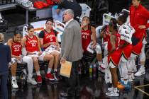 Las Vegas Aces coach Bill Laimbeer and his team are shown during a game Friday, July 9, 2021, a ...