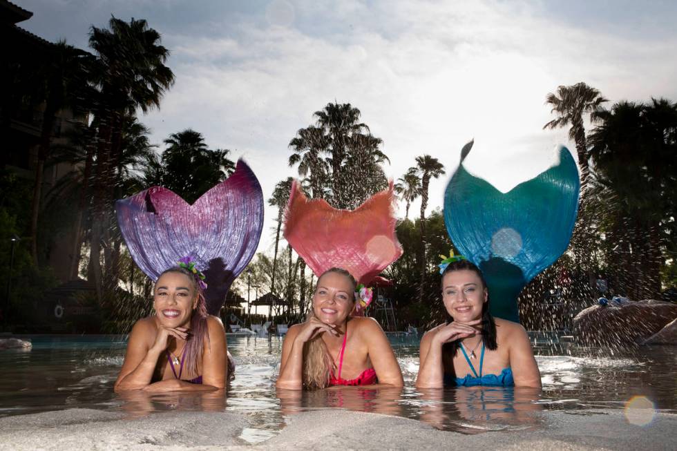 Mermaid Luna -- Jamie Rivera -- left, Mermaid CaySea -- Casey McConachie -- and Mermaid Nami -- ...