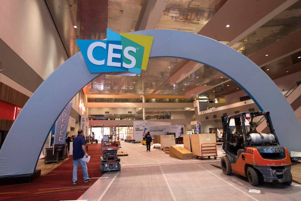 A CES sign is seen in December 2019 in Las Vegas. (Ellen Schmidt/Las Vegas Review-Journal)