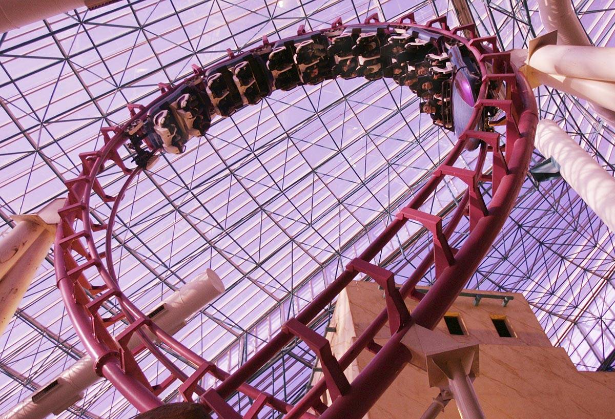 Adventure Dome roller coaster at Circus Circus. (Craig L. Moran/Las Vegas Review-Journal)