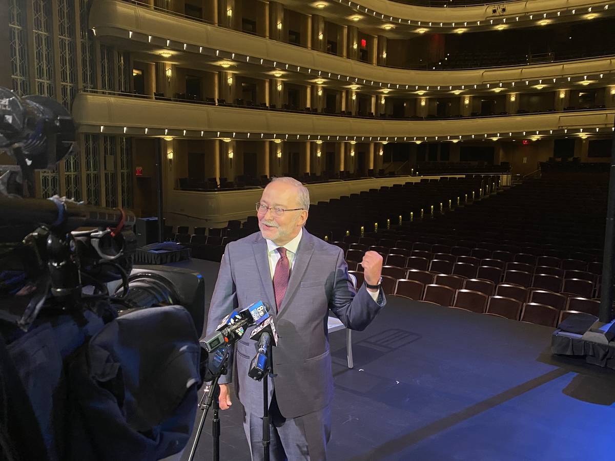 Smith Center President Myron Martin is shown after the ceremonial dimming of the ghost light 48 ...