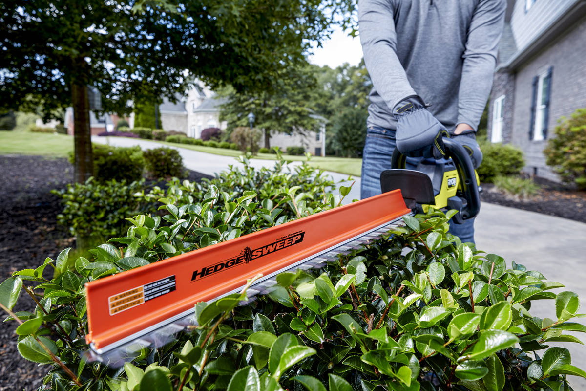 Ryobi The 40-volt Ryobi 26-inch brushless hedge trimmer is easier to maneuver than corded trimmers.