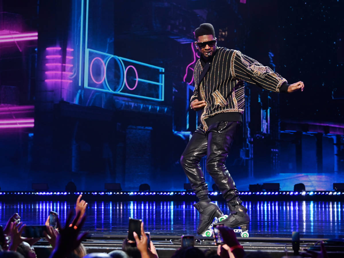 Usher performs at the grand opening of “Usher: The Las Vegas Residency” at The Colosseum at ...