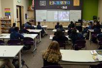 A seventh grade classroom studies English at Democracy Prep in Las Vegas in this Jan. 22, 2019, ...
