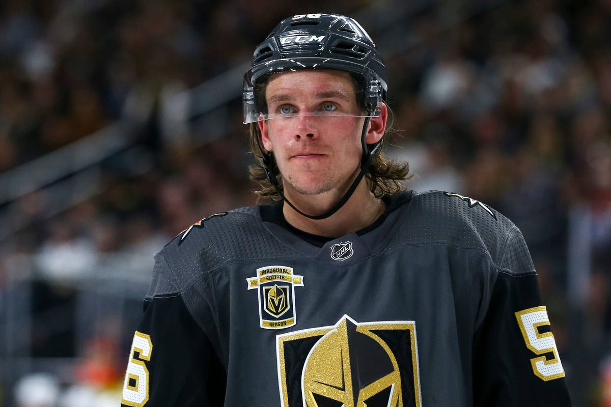 Vegas Golden Knights left wing Erik Haula (56) on the ice during the second period of an NHL ho ...