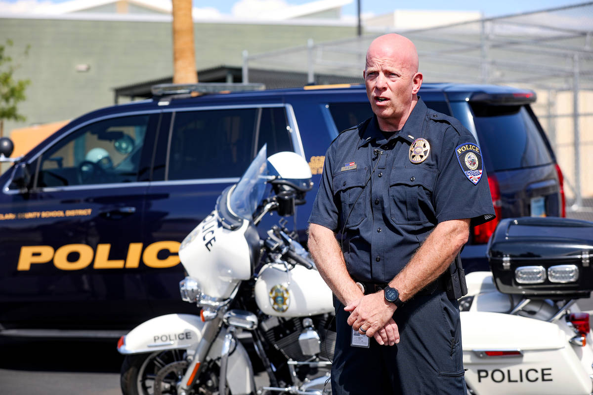 Bryan Zink, public information officer for the Clark County School District Police Department, ...
