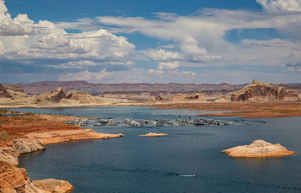 A view of the Wahweap Marina at Lake Powell in the Glen Canyon National Recreation Area on Tues ...