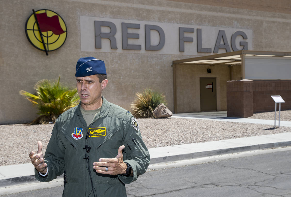 Col. Brandon Tellez, the 1st Operations Group (Joint Base Langley-Eustis) commander, talks abou ...