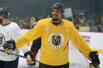 Vegas Golden Knights right wing Ryan Reaves (75) during a team practice at City National Arena ...