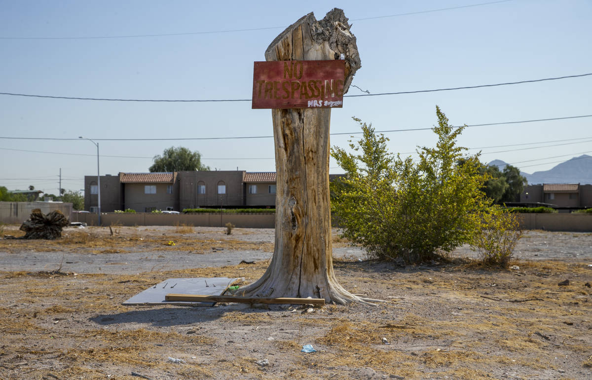 The loss of trees adds to urban heat island effects on Thursday, Aug. 5, 2021, in Las Vegas. Th ...